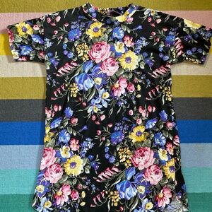 Vintage Floral T-Shirt Dress
